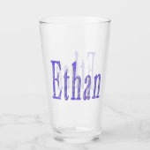 Verre Nom de l'Ethan étoilé bleu, (Dos)