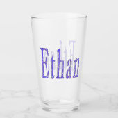 Verre Nom de l'Ethan étoilé bleu, (Devant)
