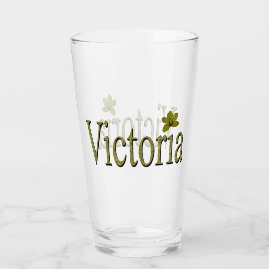 Verre Nom de Victoria doré, (Devant)
