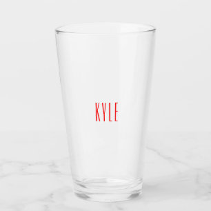 Verre Nom d'écriture classique professionnel rouge blanc