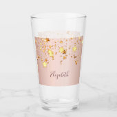 Verre Nom d'étoiles or bleu rose (Devant)