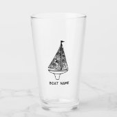 Verre Nom du bateau à voile (Devant)
