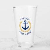 Verre Nom du bateau du capitaine Ancre nautique Gold Lau (Devant)