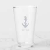 Verre Nom du bateau nautique Marine Ancre bleue Custom (Dos)