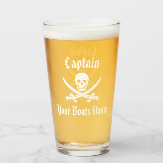 Verre Nom du capitaine de pirate et nom du bateau (Devant (rempli))