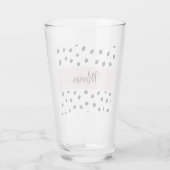 Verre Nom du monogramme moderne | Points rose et noir Pa (Dos)