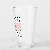 Verre Nom du monogramme moderne | Points rose et noir Pa (Gauche)