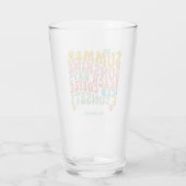 Verre Nom du monogramme rose d'été Super (Dos)