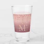 Verre Nom du monogramme Rose texte Parties scintillant d (Dos)