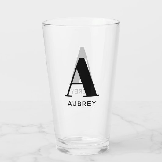 Verre Nom du monogramme simple (Dos)