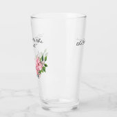 Verre Nom élégant Citation Pink Poinsettia 16oz Pint (Gauche)