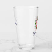 Verre Nom élégant Citation Pink Poinsettia 16oz Pint (Gauche)