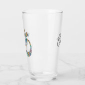 Verre Nom élégant, Colorful Botanical Om Symbole 16oz (Gauche)