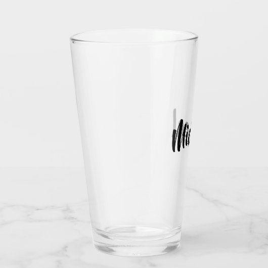 Verre Nom élégant écrit en noir (Droite)