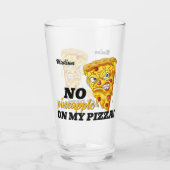 Verre Nom et ingrédient personnalisés Pizza en colère (Dos)