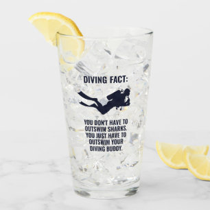 Verre Nom et texte personnalisés Plongée sous-marine