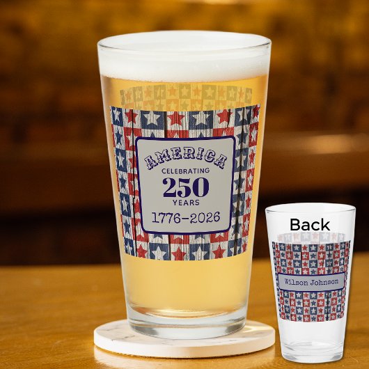 Verre Nom, Étoiles Géométriques Effet Bois Peint