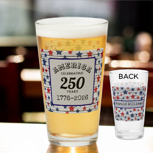 Verre Nom, l'Amérique célèbre 250 ans 1776-2026 pinte