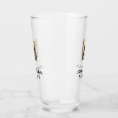 Verre Nom moderne Bière Monogramme Métal Brossé (Gauche)