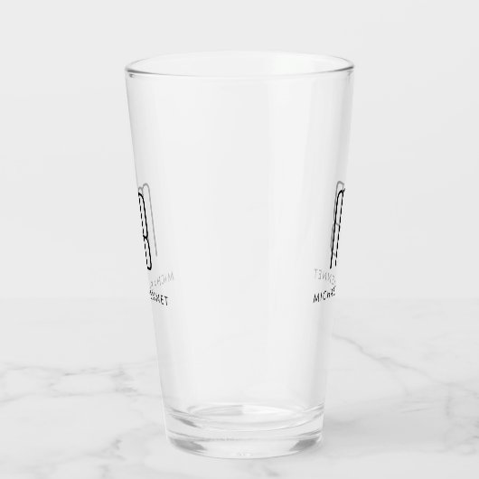 Verre Nom monogramme moderne (Droite)