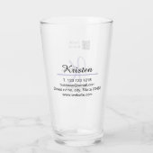 Verre Nom monogramme violet écrivain modifier le code QR (Dos)