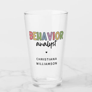 Verre Nom personnalisé Analyste de comportement coloré
