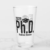 Verre Nom personnalisé & année Ph.D. (Dos)