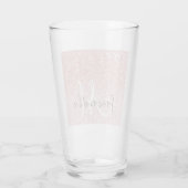 Verre Nom personnalisé avec paillettes rose moderne scin (Dos)