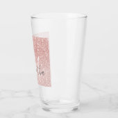 Verre Nom personnalisé avec paillettes rose moderne scin (Gauche)