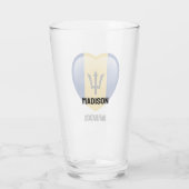 Verre Nom personnalisé Barbados Love (Dos)