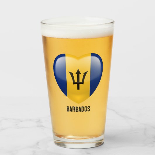 Verre Nom personnalisé Barbados Love (Devant (rempli))