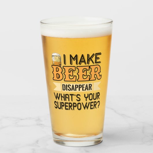 Verre Nom personnalisé Beer Superpower (Devant (rempli))