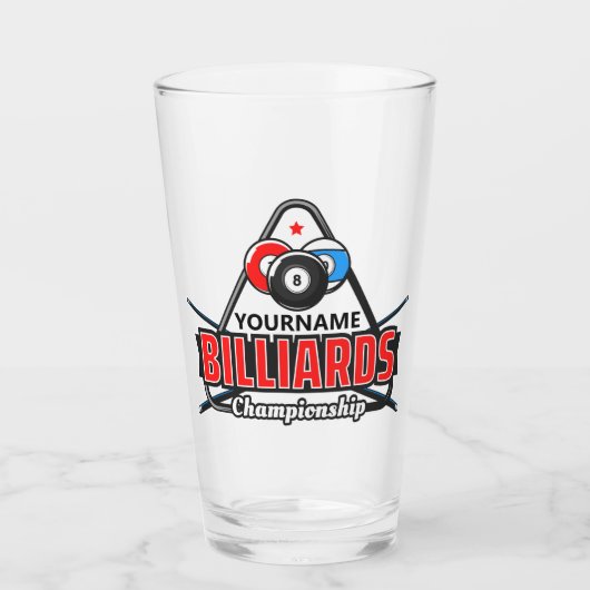 Verre NOM Personnalisé Billard 8 Ball Pool Cue Rack (Devant)