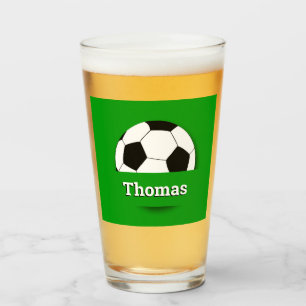Verre Nom personnalisé Boule de football, fête de suppor