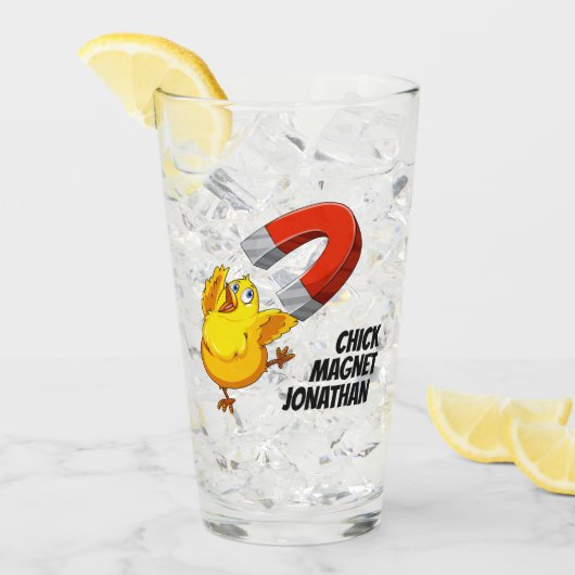 Verre Nom personnalisé Chick Magnet (Devant glace)
