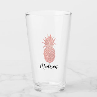 Verre Nom personnalisé de l'ananas Gold Rose