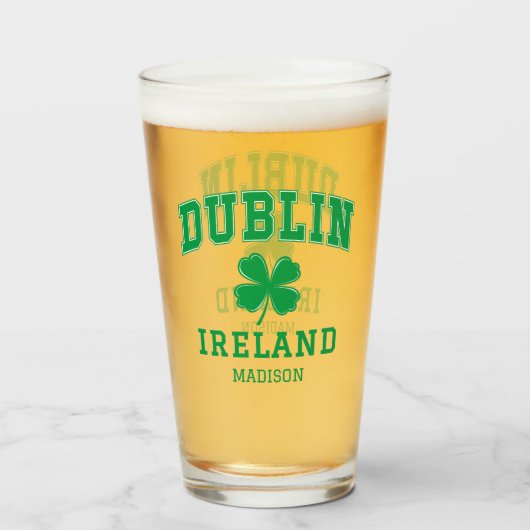 Verre Nom personnalisé Dublin Irlande (Dos (rempli))