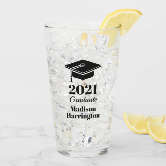 Verre Nom personnalisé et année de graduation (Dos glace)