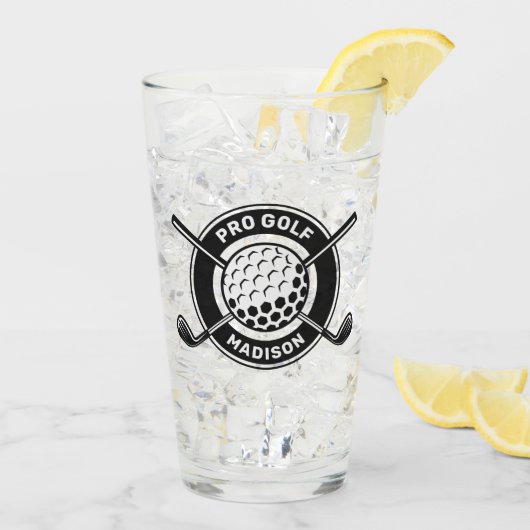 Verre Nom personnalisé et golf de texte (Dos glace)