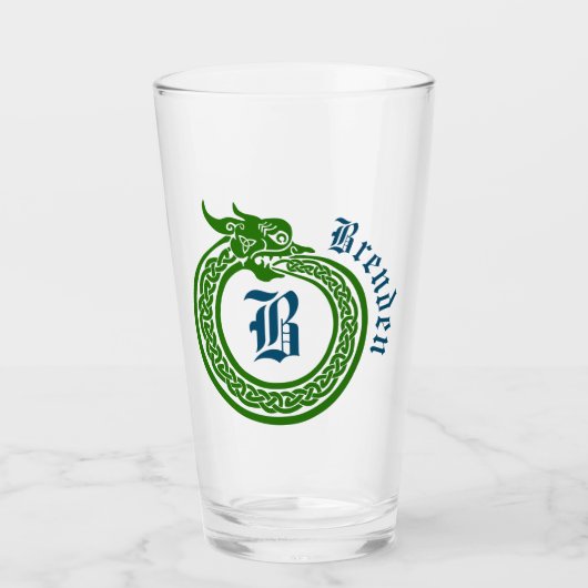 Verre Nom personnalisé et monogramme Style celtique Ouro (Devant)