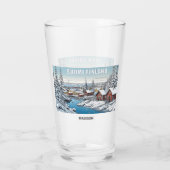 Verre Nom personnalisé Finlande Illustration hivernale (Dos)
