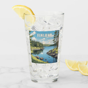 Verre Nom personnalisé Finlande Nature Illustration