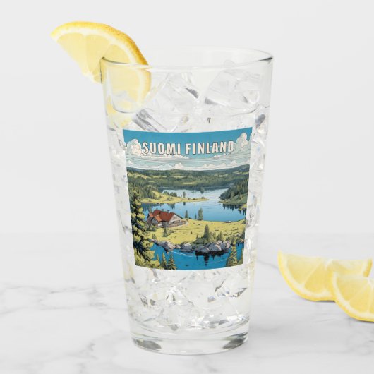 Verre Nom personnalisé Finlande Nature Illustration (Devant glace)