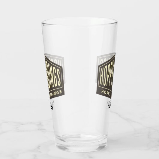 Verre Nom personnalisé Hoppy Endings Funny Pint Beer Gla (Droite)