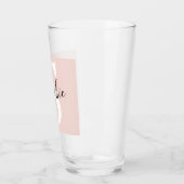 Verre Nom personnalisé moderne Monogram Pastel Rose (Gauche)