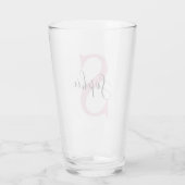 Verre Nom personnalisé moderne Monogramme rose (Dos)