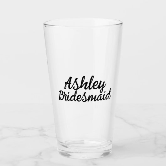 Verre Nom personnalisé monogramme mariage BridesmaidGlas (Devant)