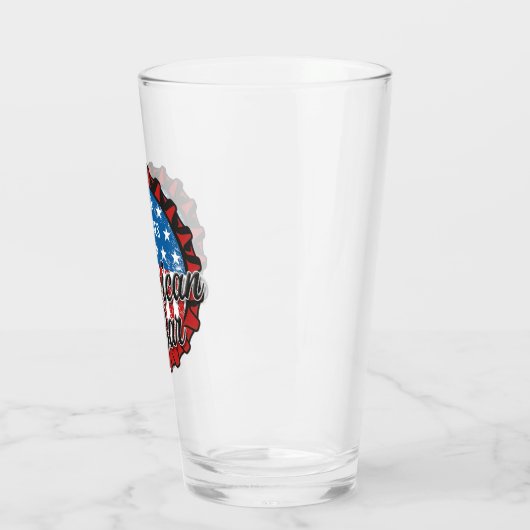 Verre NOM Personnalisé Patriotic USA Drapeau American Ba (Gauche)