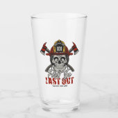 Verre Nom Personnalisé Pompier D'Abord En Dernier Feu De (Devant)