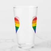 Verre Nom personnalisé Rainbow Heart (Gauche)